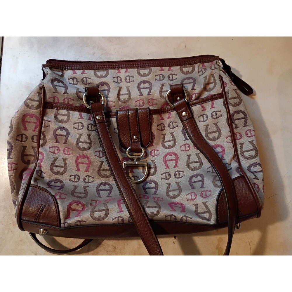 Vintage Y2K Etienne Aigner Monogram Tote Bag Brown And Pink